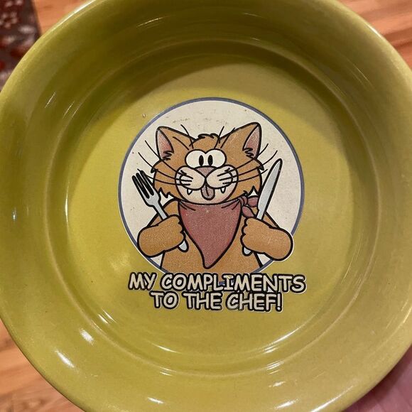 Vintagee My Compliments To The Chef Cat Dishes - Picture 9 of 16